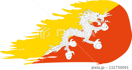 Bhutan comet flag, grunge brush vector Bhutan comet flag, grunge brush vector 132730091