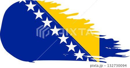 Bosnia and Herzegovina comet flag, grunge brush vector 132730094
