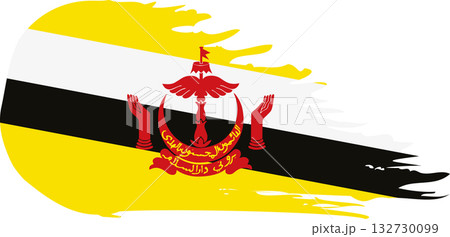Brunei comet flag, grunge brush vector Brunei comet flag, grunge brush vector 132730099