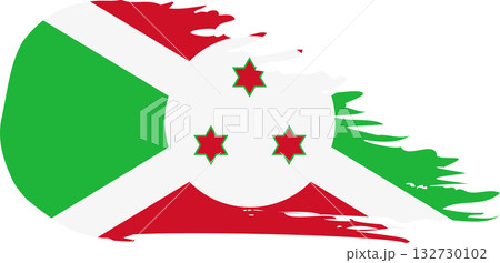 Burundi comet flag, grunge brush vector 132730102