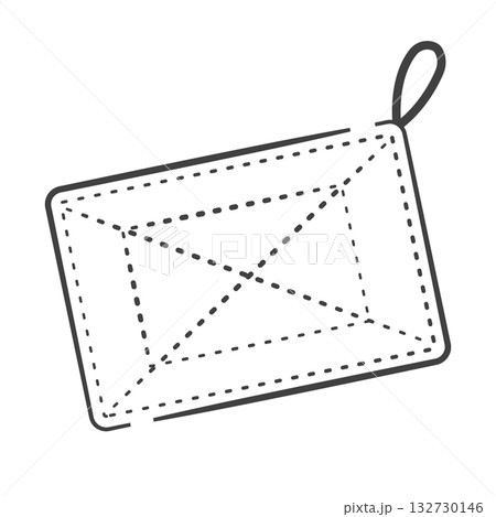 紐のついたシンプルな雑巾のイラスト 紐のついたシンプルな雑巾のイラスト 132730146