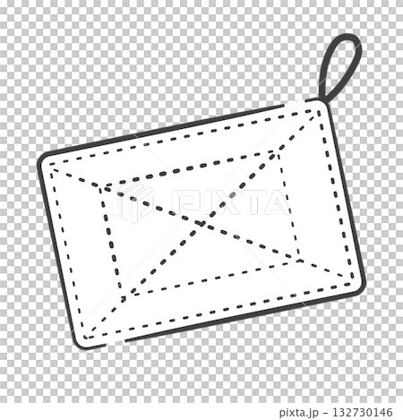 紐のついたシンプルな雑巾のイラスト 紐のついたシンプルな雑巾のイラスト 132730146