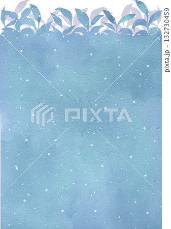 水彩の雪が降る冬の植物の背景イラスト 水彩の雪が降る冬の植物の背景イラスト 132730459