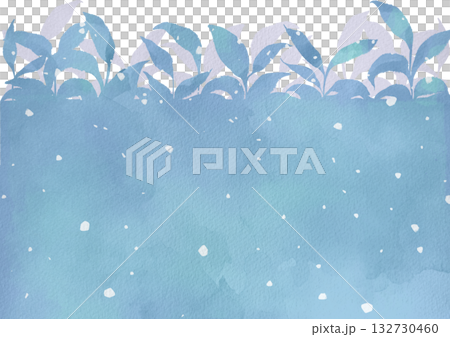 Watercolor snow falling winter plant background illustration Watercolor snow falling winter plant background illustration 132730460