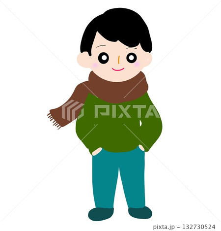秋冬ファッションの男性イラスト 秋冬ファッションの男性イラスト 132730524
