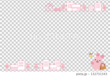 靈感購物兔和城市框架 靈感購物兔和城市框架 132731343