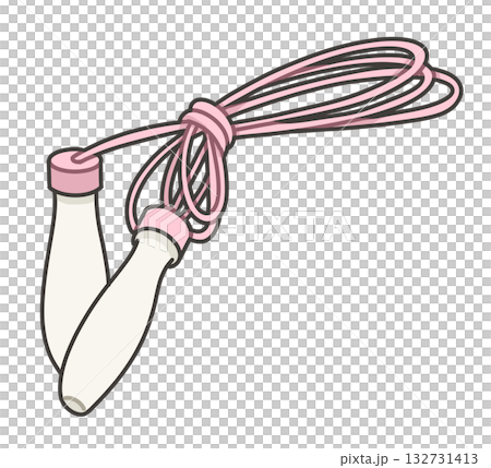 ピンクの縄跳びのイラスト 132731413