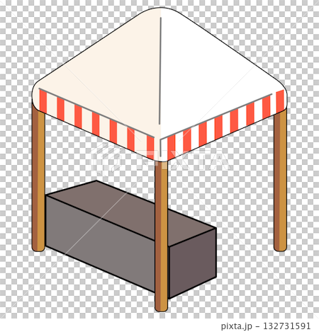 Illustration of empty Market Stall with Awning Illustration of empty Market Stall with Awning 132731591