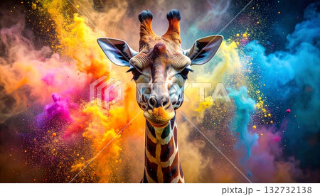 見つめるキリン 132732138