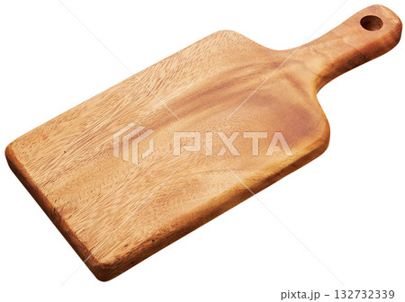 木製カッティングボード(持ち手付き)3種類/白背景・料理背景用素材 木製カッティングボード(持ち手付き)3種類/白背景・料理背景用素材 132732339