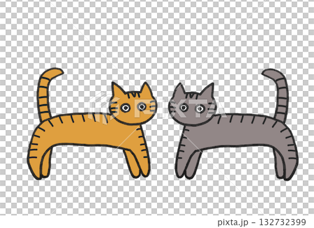 茶と灰色のねこ 132732399