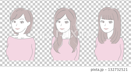 Set of women's hairstyles Set of women's hairstyles 132732521