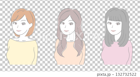 Set of women's hairstyles Set of women's hairstyles 132732522