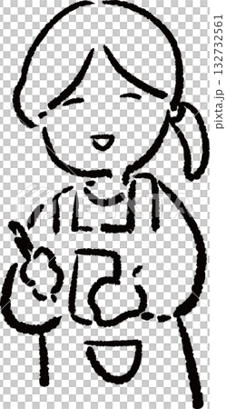 注文を聞く店員さんのイラスト 注文を聞く店員さんのイラスト 132732561