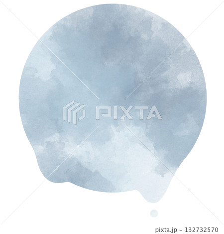 とけるまるの灰色の水彩素材二か所溶け 132732570