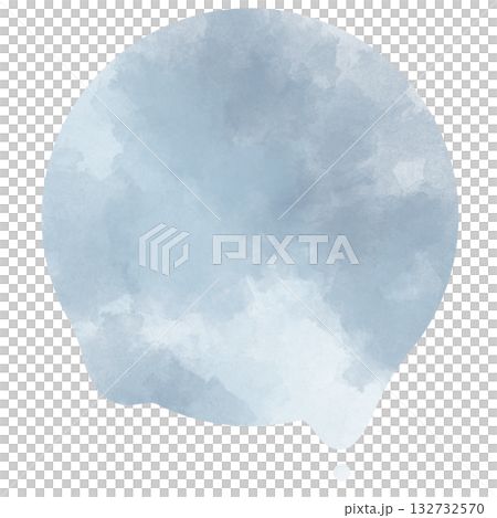 とけるまるの灰色の水彩素材二か所溶け 132732570