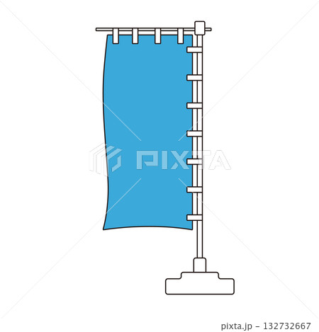 青いのぼり旗のイラスト（販促／イベント・セール・店舗用デザイン） 132732667