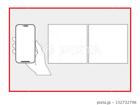 スマートフォンとQRコード画面 132732796