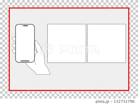 スマートフォンとQRコード画面 132732796