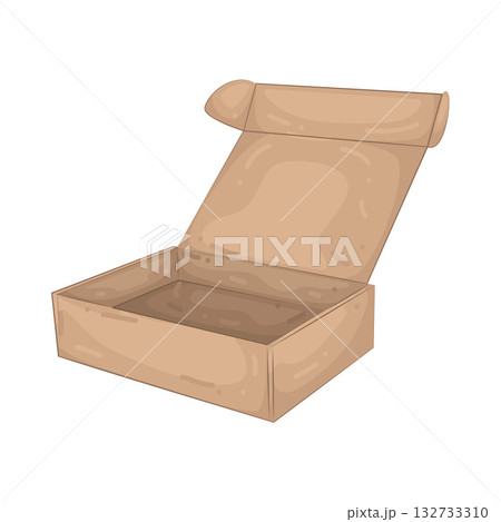 Illustration of cardboard box Illustration of cardboard box 132733310