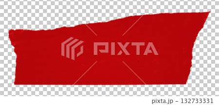 red crumpled torn tape isolated on transparent background. 132733331