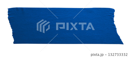 blue crumpled torn tape isolated on transparent background. 132733332