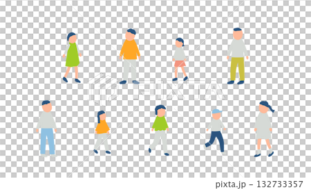 Illustration set of children spending autumn 132733357