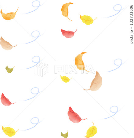 風に舞う落ち葉のイラスト 132733606