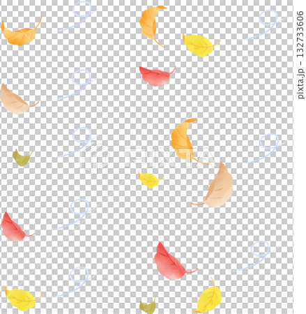 風に舞う落ち葉のイラスト 132733606