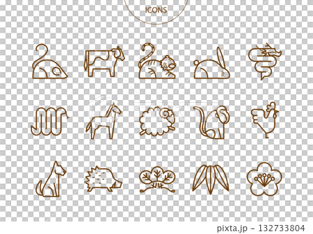 十二星座圖示象形圖向量圖集 132733804