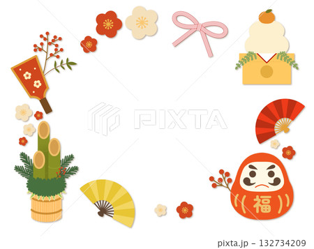 お正月の背景　A 132734209