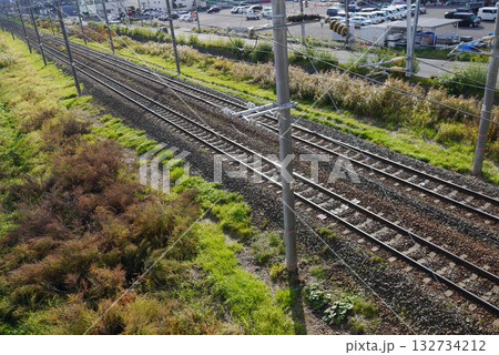 ジェイアール函館線発寒駅周辺の線路(北海道札幌市) 132734212