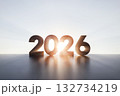 New Year's sunrise scenery in 2026, bright rising sun and bright light background for a hopeful New Year's morning. 132734219