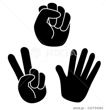 じゃんけんをする手のイラスト 132734262