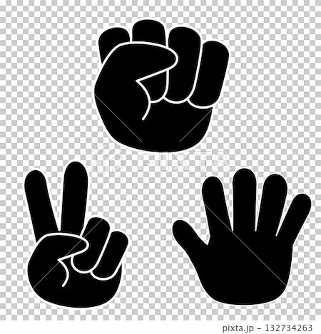 じゃんけんをする手のイラスト 132734263