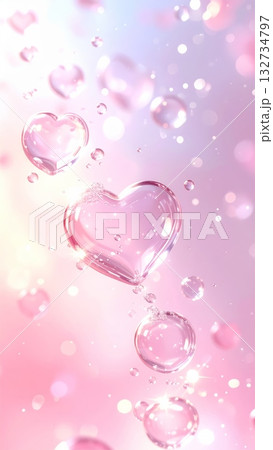 Pink Heart-shaped Bubble 132734797