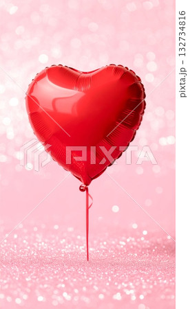 Red Glitter Heart Balloon 132734816