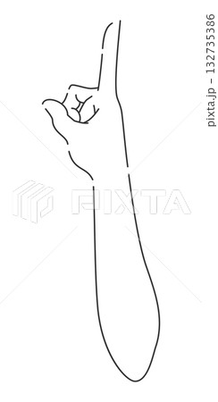 指差しの手・腕・肘　上方向　親指側 132735386