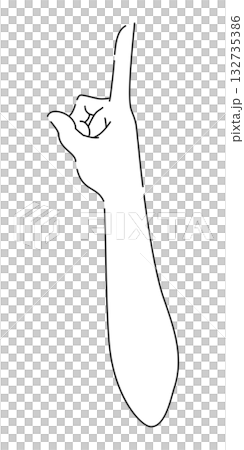 指差しの手・腕・肘　上方向　親指側 132735386