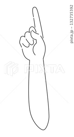上方向に指差しの手・腕・肘　手のひら側 132735392