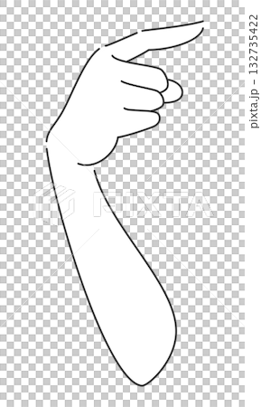 Hand, arm, elbow pointing horizontally Back of hand Hand, arm, elbow pointing horizontally Back of hand 132735422