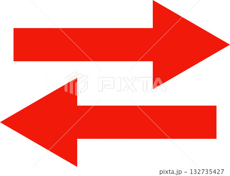 シンプルな赤い矢印 132735427