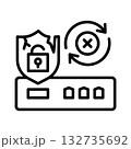 更新されていないルーターのアイコン。盾は壊れて南京錠は開いています。 132735692