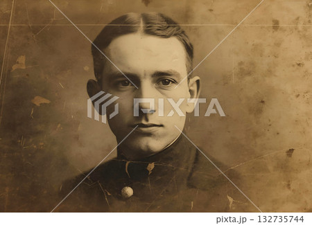 架空の外国人の古い肖像写真 架空の外国人の古い肖像写真 132735744