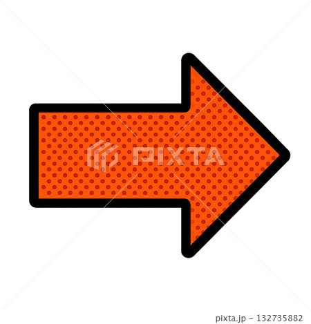 アメリカンコミック風のポップな矢印、 レトロポップなドット柄の矢印デザイン、 アメコミスタイルのカラ アメリカンコミック風のポップな矢印、 レトロポップなドット柄の矢印デザイン、 アメコミスタイルのカラ 132735882