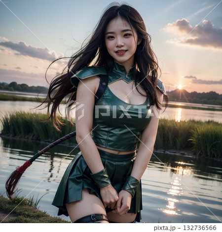 黄昏　空と戦士コスプレ 132736566