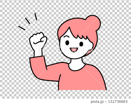 A cheerful woman 02 doing a fist pump A cheerful woman 02 doing a fist pump 132736663