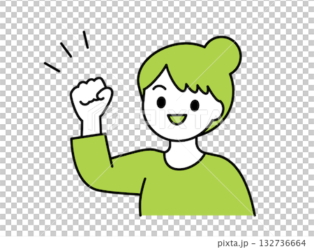 A cheerful woman 03 doing a fist pump A cheerful woman 03 doing a fist pump 132736664
