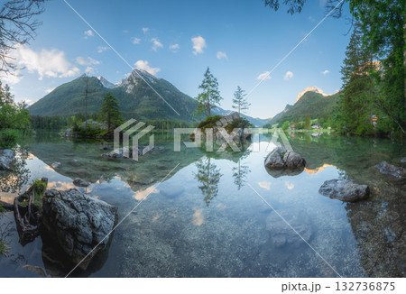 View of Hintersee lake in Berchtesgaden National Park Bavarian Alps, Germany View of Hintersee lake in Berchtesgaden National Park Bavarian Alps, Germany 132736875