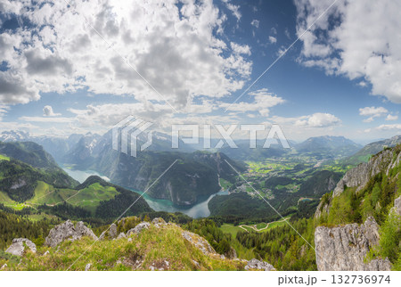 Konigsee lake near Jenner mount in Berchtesgaden National Park, Alps Germany 132736974